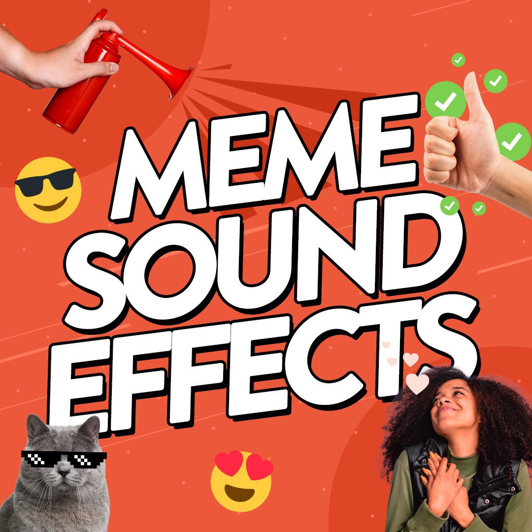 Illustration of different meme sound effects used by content creators.