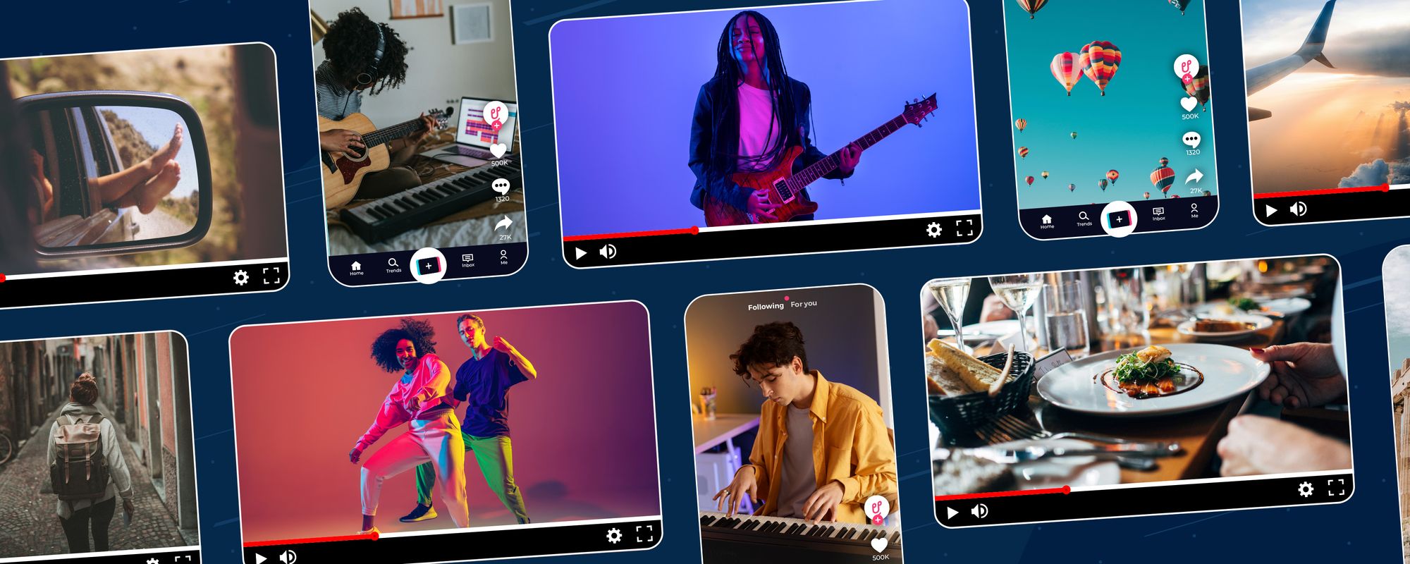 Examples of different types of video content that might feature music that's been licensed.