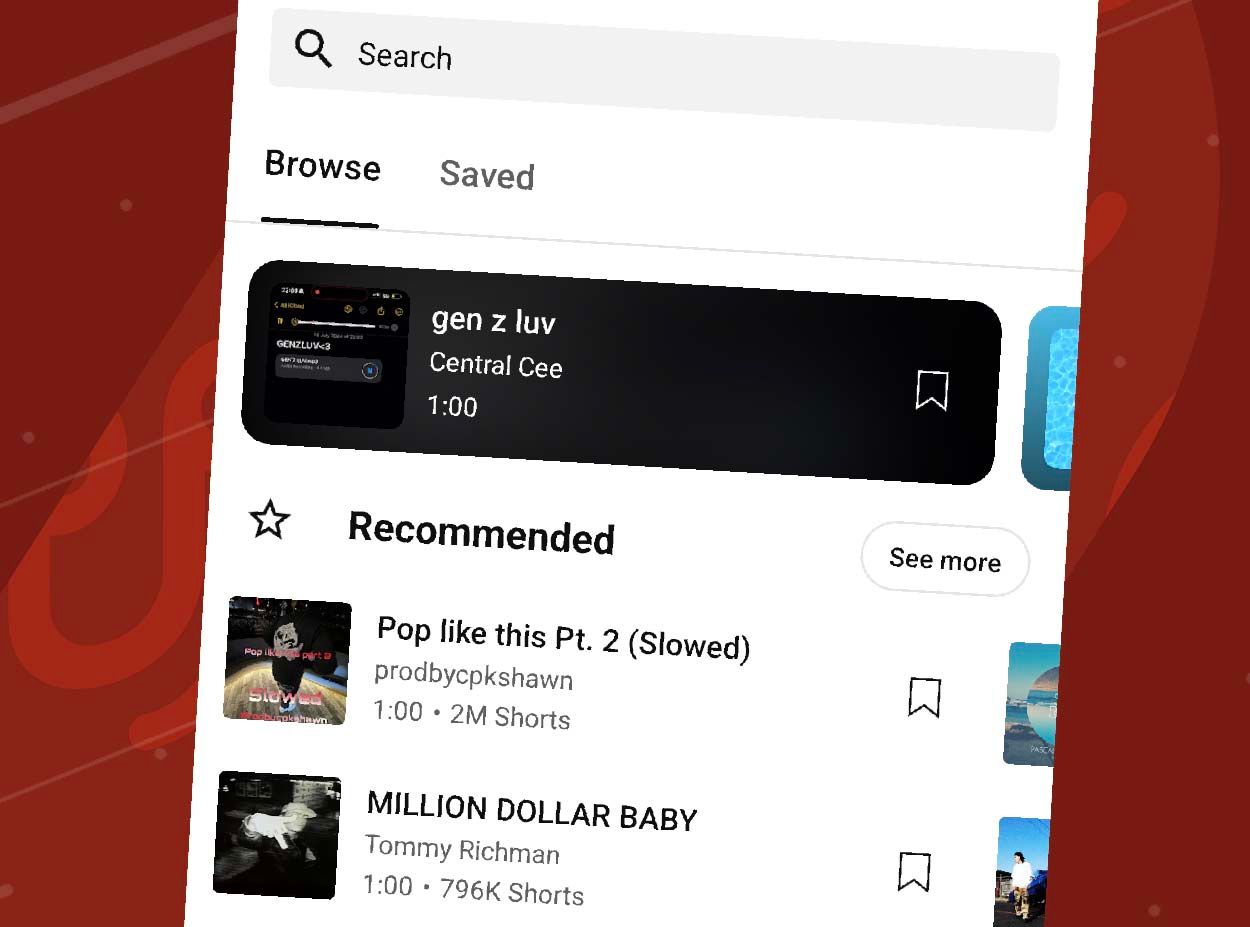 Screenshot showing how to add music to YouTube Shorts in the app.