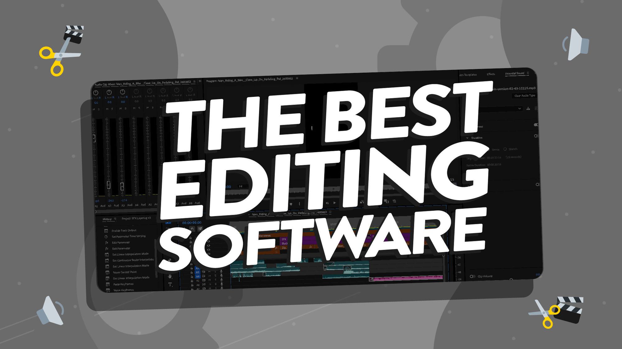 Image of a video editing tool with the text 'the best editing software' over the top.