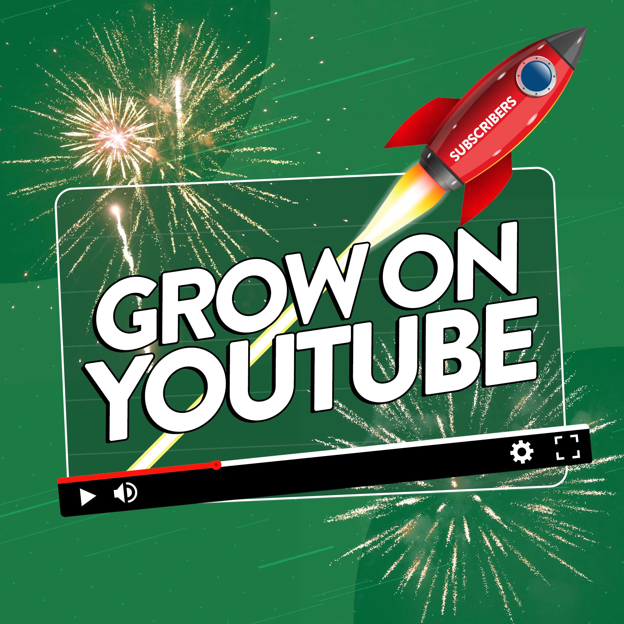 An illustration of a rocket ship to signify creators growing their channel on YouTube by getting 1,000 subscribers.